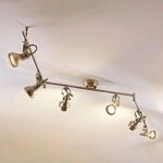 Lindby Deckenlampe Perseas, 180 cm, 6-flg., altmessing, GU10