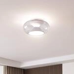 Lucande LED-Deckenleuchte Orasa, Glas, wei&szlig;/klar, &Oslash; 43 cm