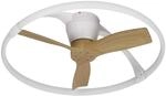 LED-Deckenventilator Nepal Mini, App, wei&szlig;/buche