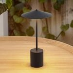 Lindby LED-Akkutischleuchte Ayva, schwarz, Aluminium, IP44