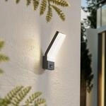 Lindby LED-Au&szlig;enwandleuchte Korvik, 26 cm, anthrazit, Sensor