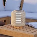 LED-Solar-Laterne Marliano, Geflecht, H&ouml;he 24 cm, holz, Holz