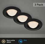 LED-Einbaustrahler Carro, 3er-Set, 3.000K, schwarz
