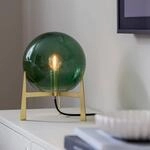 PR Home Milla Tischlampe H&ouml;he 28 cm gold/gr&uuml;n