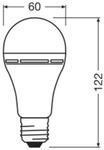 OSRAM LED-Akku-Leuchtmittel Birne E27 8W matt 2700K Notlicht