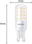 Philips LED-Stiftlampe, G9, 4W, matt, 480lm, 2.700K, dimmbar