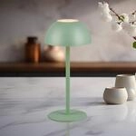 LED-Akku-Tischlampe Ricardo, gr&uuml;n, H&ouml;he 30 cm, Kunststoff