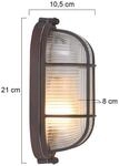 Deckenleuchte Lisanne, braun, oval, Metall, Glas, E27