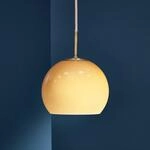 FRANDSEN Pendellampe Ball, bernstein, &Oslash; 18 cm, Glas