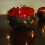 LED-Lichterkette Micro 100fl dunkelgr&uuml;n/bernstein