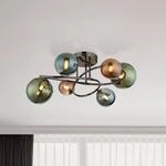 Deckenlampe Riha, &Oslash; 65 cm, bunt, Glas/Metall