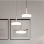 LED-H&auml;ngelampe Celeste, wei&szlig;/braun, &Oslash; 35 cm 3-flg. Glas dim