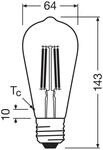 OSRAM LED-Leuchtmittel Edison E27 2,2W Filament 4.000K
