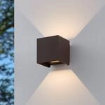 LED-Au&szlig;enwandlampe Calpino 3 rostfarben, Breite 10 cm 2-flg.