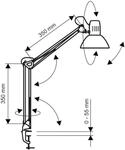 LED-Klemmleuchte MAULstudy, wei&szlig;, Stahl, H&ouml;he 44 cm, E27