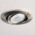 LED-Deckeneinbauleuchte Dione, IP44, 3.000 K, nickel, dim
