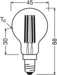 OSRAM LED-Leuchtmittel Tropfen Filament E14 3,8W 2700K 806lm