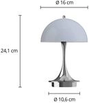 Louis Poulsen Panthella PORTABLE 160 V3, opal chrom/blaugrau