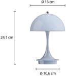 Louis Poulsen Panthella PORTABLE 160 V3, opal hellblau
