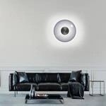 PURE LED-Wandleuchte Vitrum, grau, Glas/Aluminium, &Oslash; 22 cm