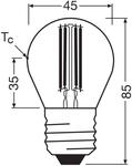 OSRAM LED-Leuchtmittel Tropfen Filament E27 2,2W 2700K 470lm