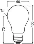 OSRAM LED-Leuchtmittel Birne matt E27 2,2W 4000K 470lm dim