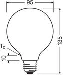 OSRAM LED-Leuchtmittel Globe G95 E27 3,8W matt 4.000K