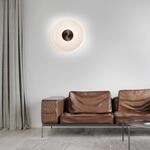 PURE LED-Wandlampe Vitrum, braun/opal Glas/Aluminium &Oslash; 22 cm