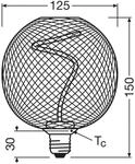 OSRAM Decor LED Spiral Filament Globe E27 3,5W schwarz 818