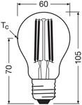 OSRAM LED-Leuchtmittel Birne Filament E27 3,8W 4000K dimmbar