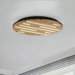 Paul Neuhaus Smart-LED-Deckenleuchte Q-Akustik, Holz &Oslash; 60 cm