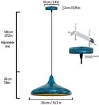 H&auml;ngeleuchte Claus, blau/gold, &Oslash; 35 cm, Metall, E27
