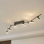 Lindby LED-Strahler Eldrin, schwarz, 6-flg., Lichtleiste