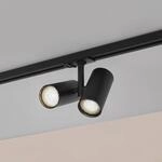 Lindby Schienenspot Linaro, GU10, 2-flammig, schwarz, Blende