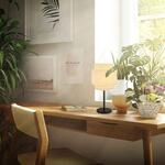 Tischleuchte Papper, naturfarben, Bast, H&ouml;he 50 cm