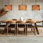 H&auml;ngeleuchte Mata, 3-flammig, braun, Stoff, E27