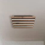 LED-Deckenlampe Hayden, L&auml;nge 30 cm, schwarz/holz dunkel