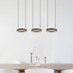 LED-H&auml;ngelampe Della, L&auml;nge 82 cm, dunkelgrau, Metall, 3-flg