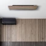 LED-Deckenlampe Hayden, L&auml;nge 80 cm, schwarz/holz dunkel
