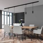 Schienensystem RAIL 230 V, schwarz, 4 LED-Pendel, L&auml;nge 1,5m