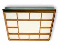 Domus Quadratische LED-Deckenleuchte Kioto 13, Buche