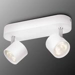 Philips Star schwenkbarer LED-Strahler wei&szlig; 2flg.