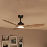 Philips LED-Ventilator Olas, &Oslash; 132 cm, braun/schwarz, leise