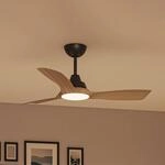 Philips LED-Ventilator Olas, &Oslash; 106 cm, braun/schwarz, leise