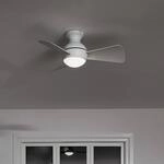 LED-Deckenventilator Sola, IP23 wei&szlig; matt