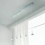 LED-H&auml;ngeleuchte Dunk, aluminium, 5-flammig, 3.000 K, Metall