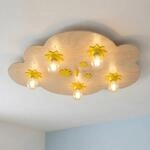 Deckenleuchte Sternenwolke, in Buche natur, 75 cm