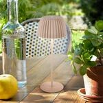 LED-Akku-Tischlampe Brilo unplugged Riffle, 36 cm, beige