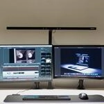 LED-Monitorleuchte MAULgate, Sensor, dim., schwarz, Klemme