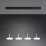 LED-H&auml;ngelampe Celeste wei&szlig;/braun 115 cm 4-flg. Glas dimmbar